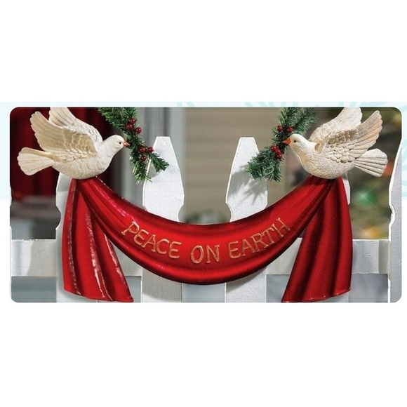 Kurt Adler Peace on Earth Dove Christmas Holiday Railing Window Mantle Decorate - Picture 1 of 13